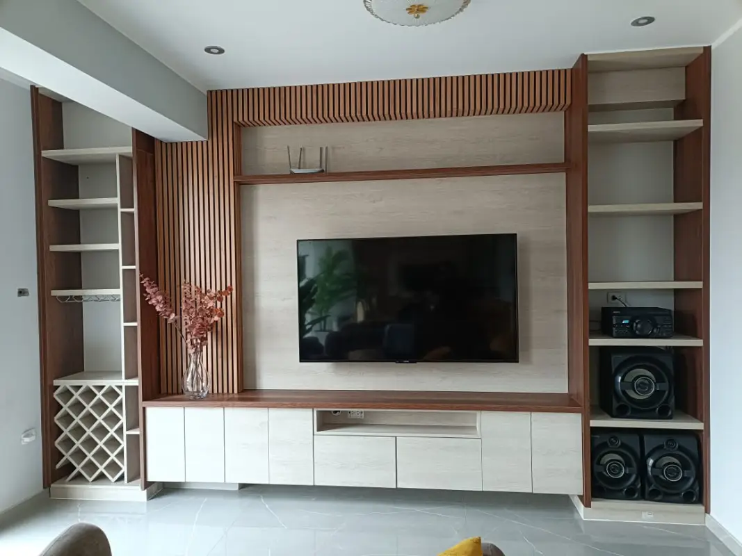 Mueble de melamina para sala STAR TV: estilo y funcionalidad en un solo diseño. Descubre nuestros muebles de melamina de alta calidad, ideales para organizar tus dispositivos electrónicos y decorar tu espacio con elegancia.
