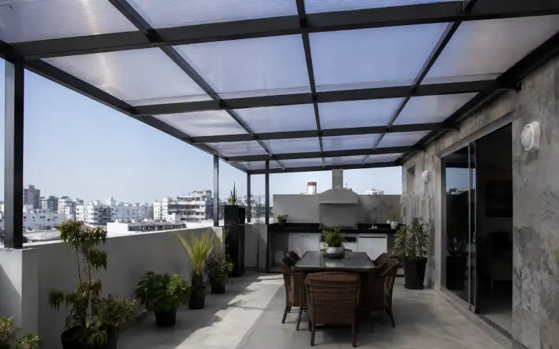 Cobertura de policarbonato para terraza
