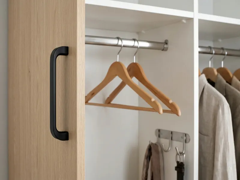 Detalle de cajones y colgadores del closet