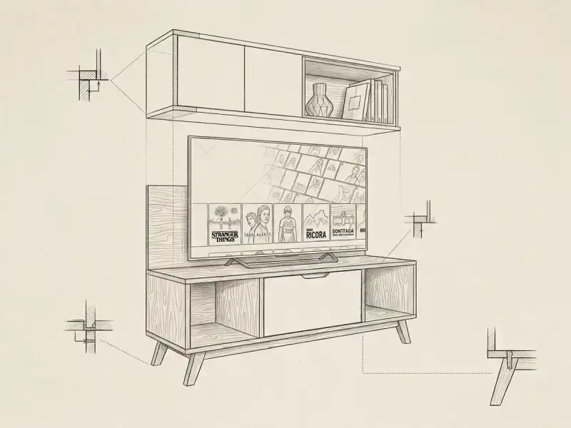 Modelado 3D del mueble STAR TV