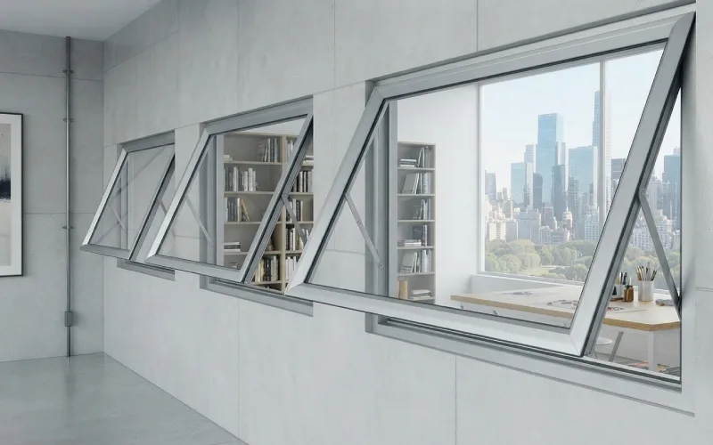 Ventana proyectante de aluminio